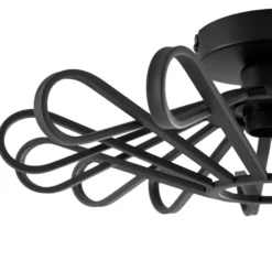 Lindby Deckenleuchte Kaelen, schwarz, Eisen, Ø 45 cm, E27