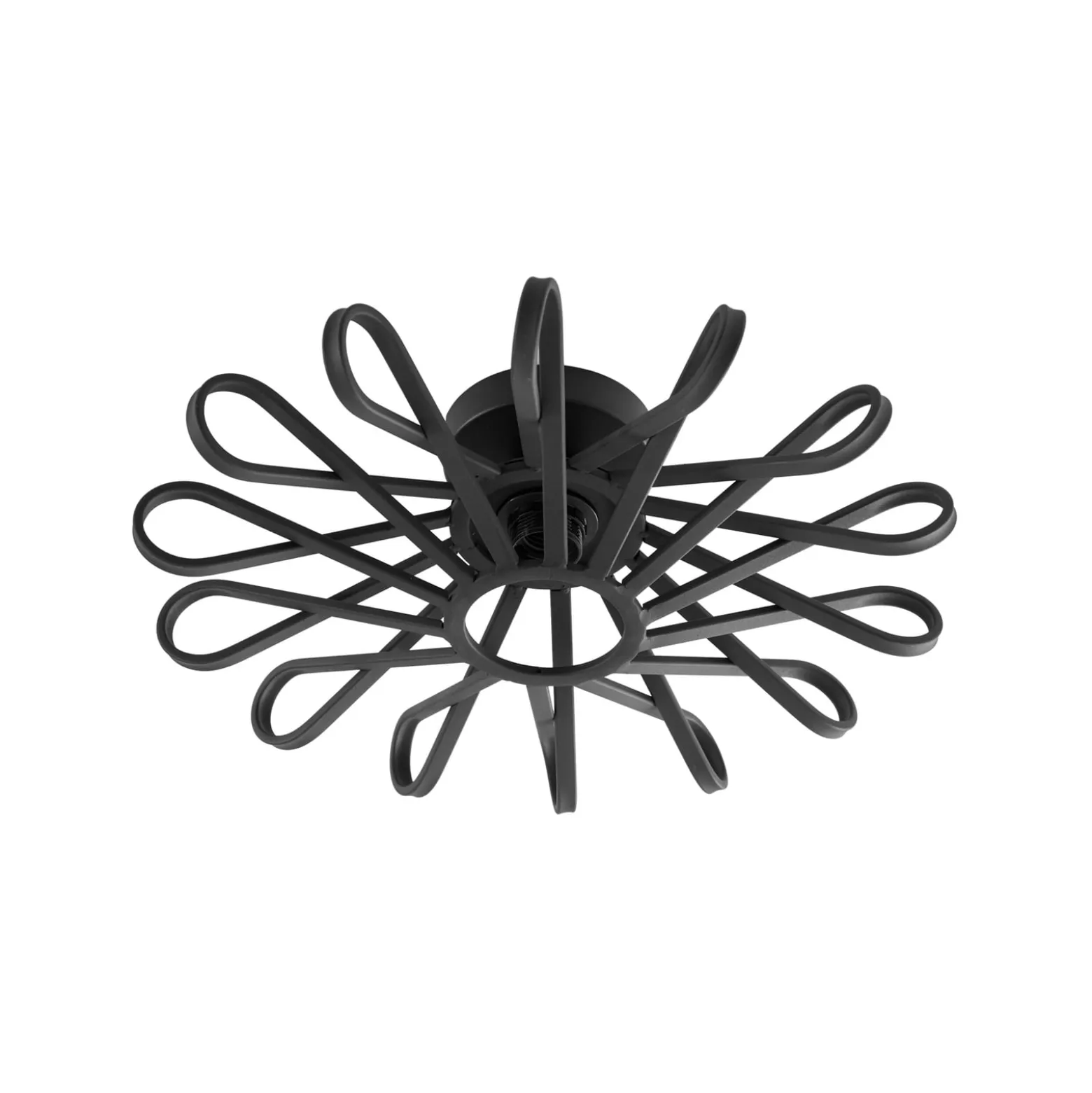 Lindby Deckenleuchte Kaelen, schwarz, Eisen, Ø 45 cm, E27