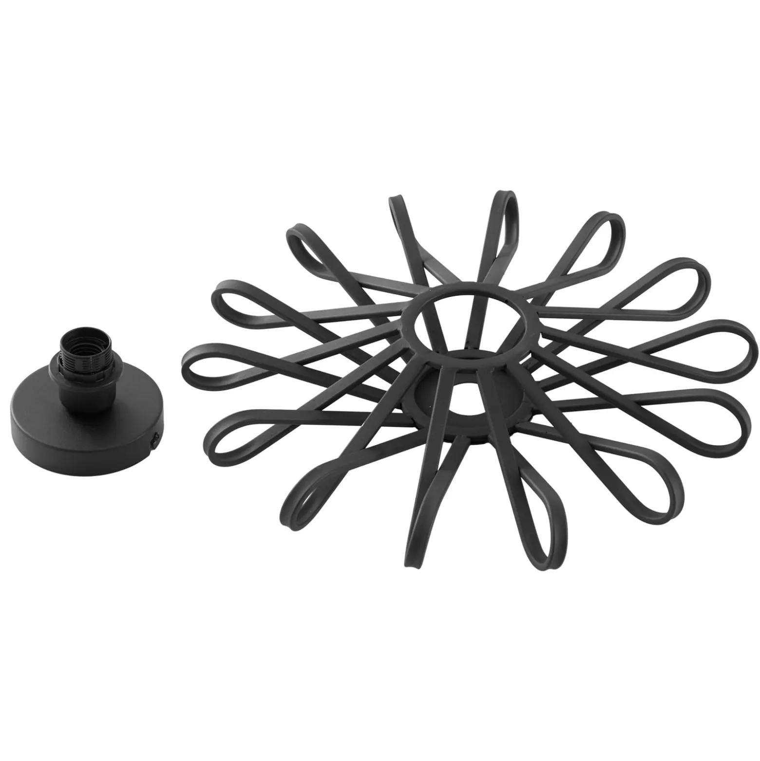 Lindby Deckenleuchte Kaelen, schwarz, Eisen, Ø 45 cm, E27