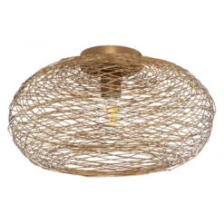 Lindby Deckenleuchte Kaviya, goldfarben, Ø 40 cm, Eisen, E27