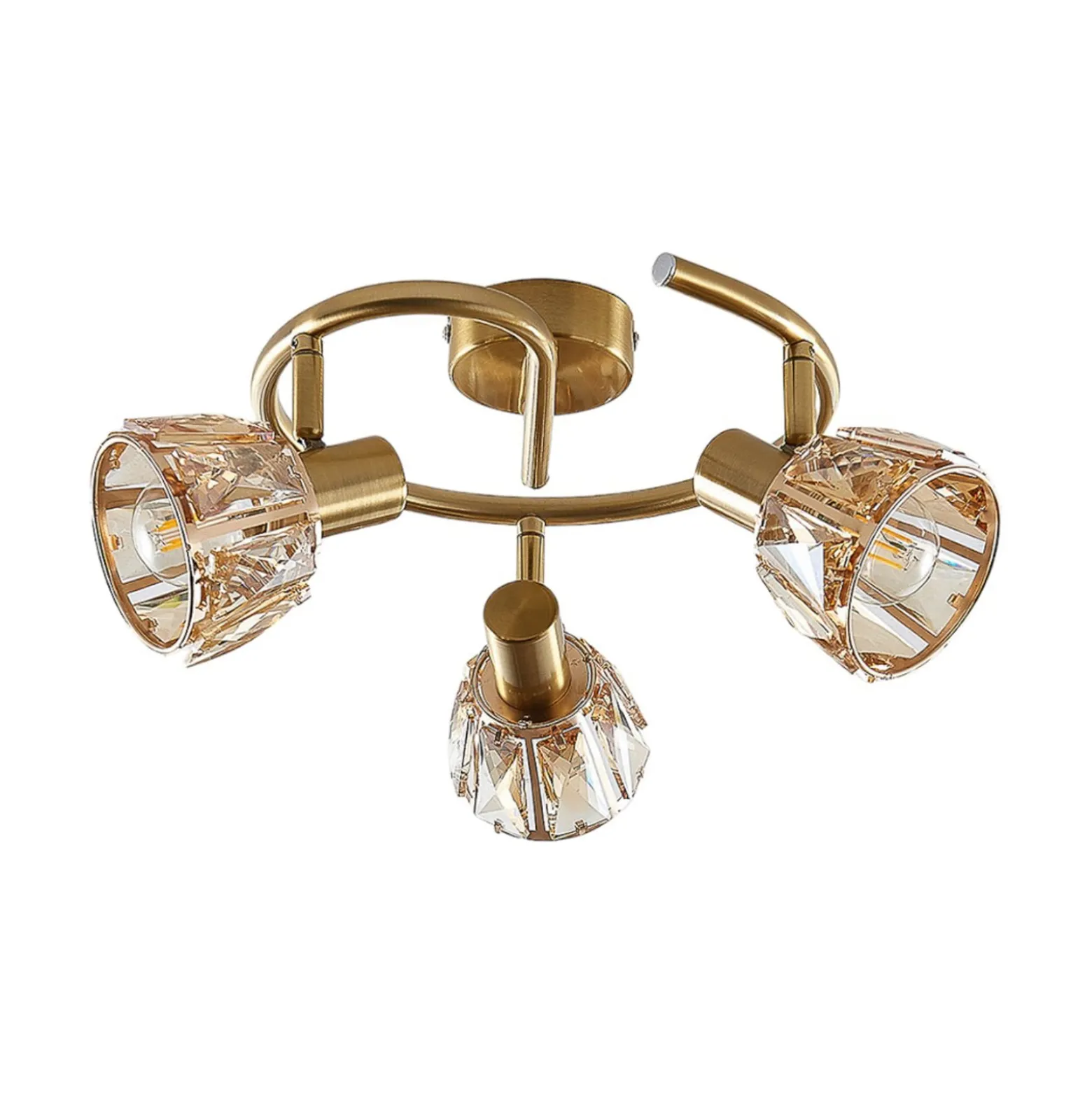 Lindby Deckenleuchte Kosta, 47 cm, 3-flg., messingfarben