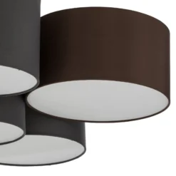 Lindby Deckenleuchte Laurenz, 6-flg., grau/braun, Textil