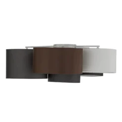 Lindby Deckenleuchte Laurenz, 6-flg., grau/braun, Textil