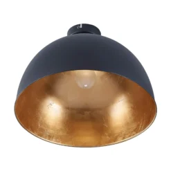 Lindby Deckenleuchte Lya, Ø 40 cm, schwarz-gold, Metall