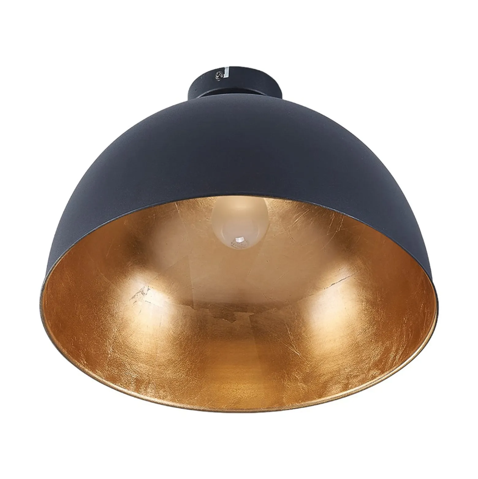 Lindby Deckenleuchte Lya, Ø 40 cm, schwarz-gold, Metall