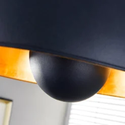 Lindby Deckenleuchte Lya, Ø 40 cm, schwarz-gold, Metall