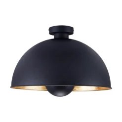 Lindby Deckenleuchte Lya, Ø 40 cm, schwarz-gold, Metall