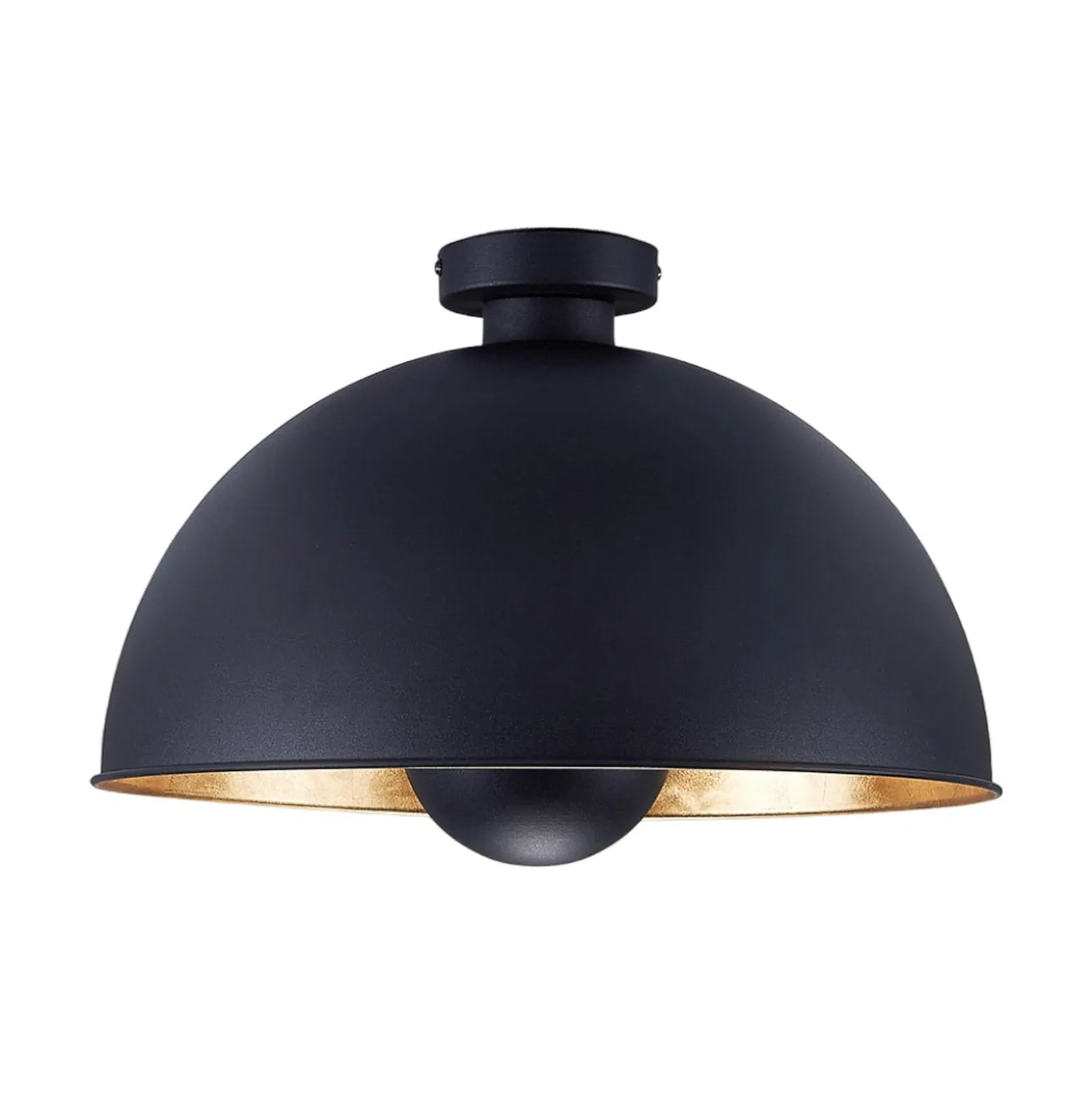 Lindby Deckenleuchte Lya, Ø 40 cm, schwarz-gold, Metall
