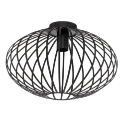 Lindby Deckenleuchte Maivi, schwarz, 40 cm, Eisen, Käfig