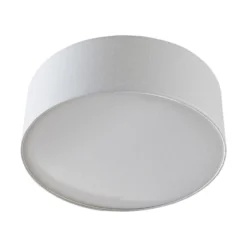 Lindby Deckenleuchte Mariat, weiß, Leinen, Ø 45 cm, E27