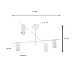 Lindby Deckenleuchte Marilou, weiß, 4-flammig, Ø 70 cm