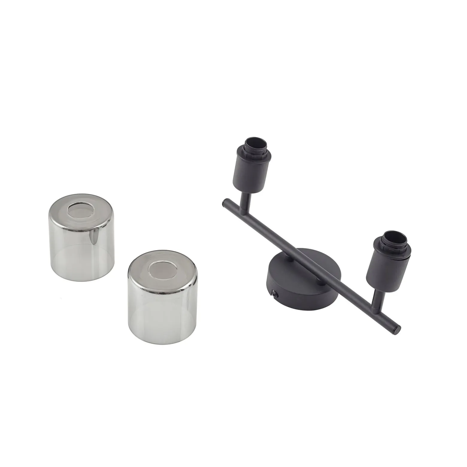 Lindby Deckenleuchte Netty, 4-flammig, grau, Glas