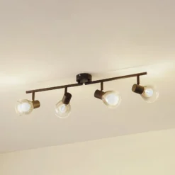 Lindby Deckenleuchte Pendura, 4-flammig, schwarz, Glas