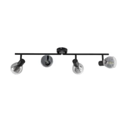 Lindby Deckenleuchte Pendura, 4-flammig, schwarz, Glas