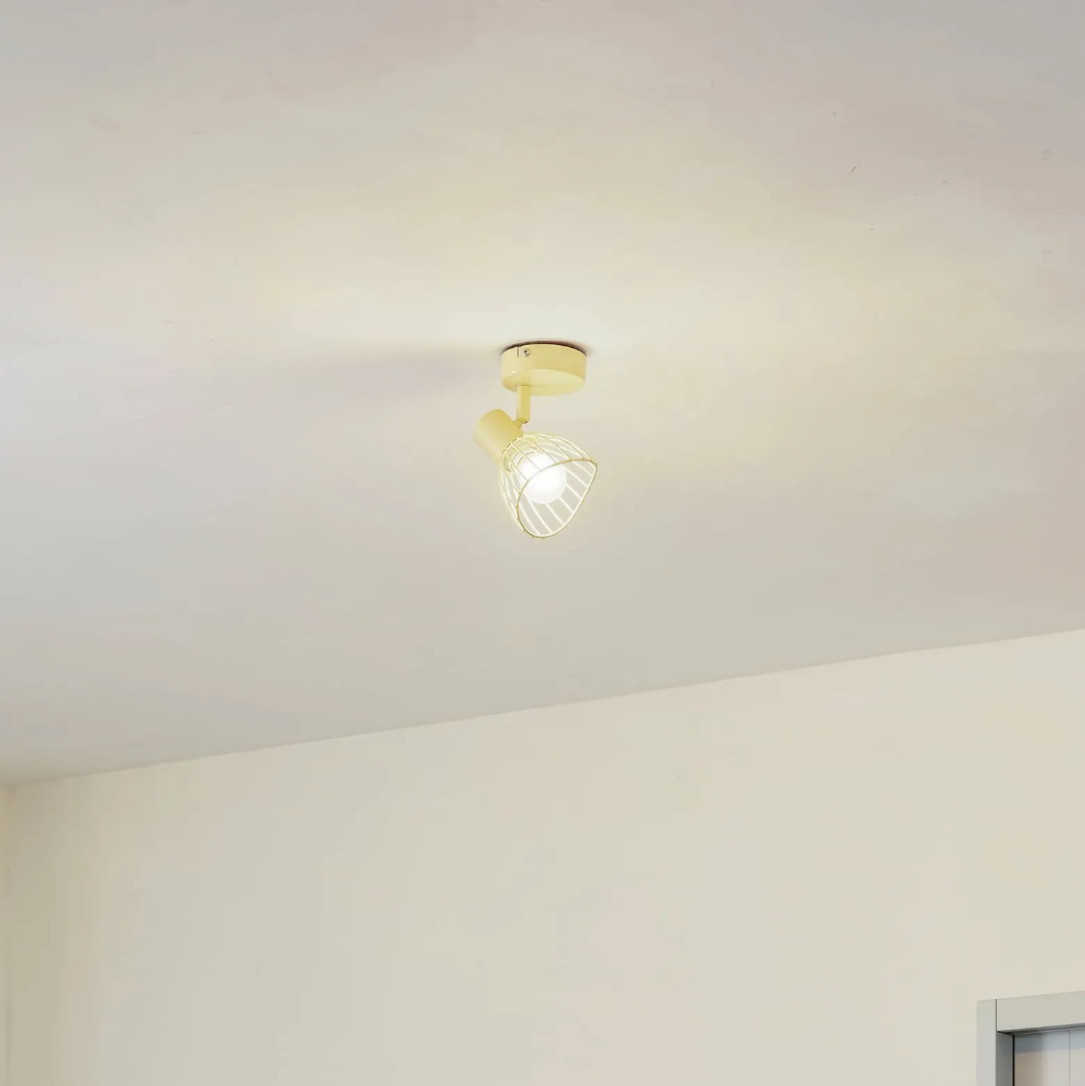 Lindby Deckenleuchte Piena, beige, 1-flg., Metall, Ø 93,cm