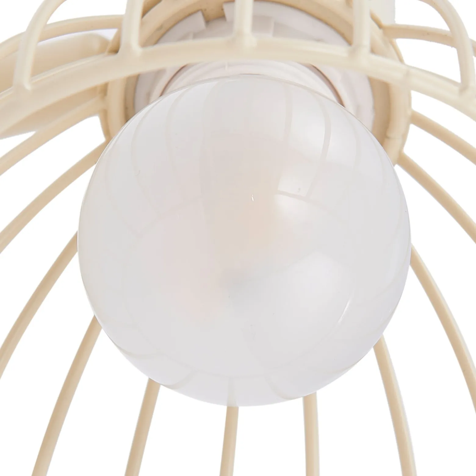 Lindby Deckenleuchte Piena, beige, 1-flg., Metall, Ø 93,cm