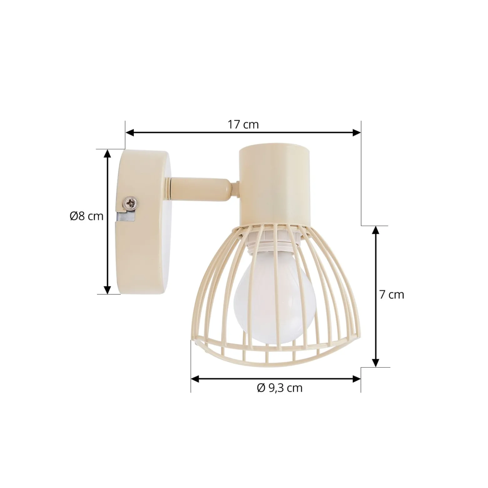 Lindby Deckenleuchte Piena, beige, 1-flg., Metall, Ø 93,cm