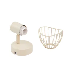 Lindby Deckenleuchte Piena, beige, 1-flg., Metall, Ø 93,cm