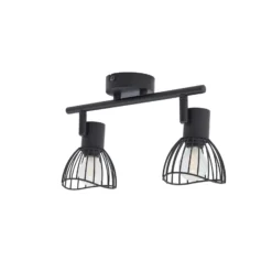 Lindby Deckenleuchte Piena, schwarz, 2-flg., Metall, 39cm