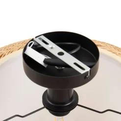 Lindby Deckenleuchte Romaine, Bambus, natur/weiß, Ø 50 cm