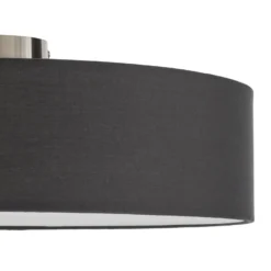 Lindby Deckenleuchte Sebatin, Ø 50 cm, grau, Stoff, E27