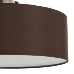 Lindby Deckenleuchte Sebatin, Ø 40 cm, hellbraun, Stoff, E27