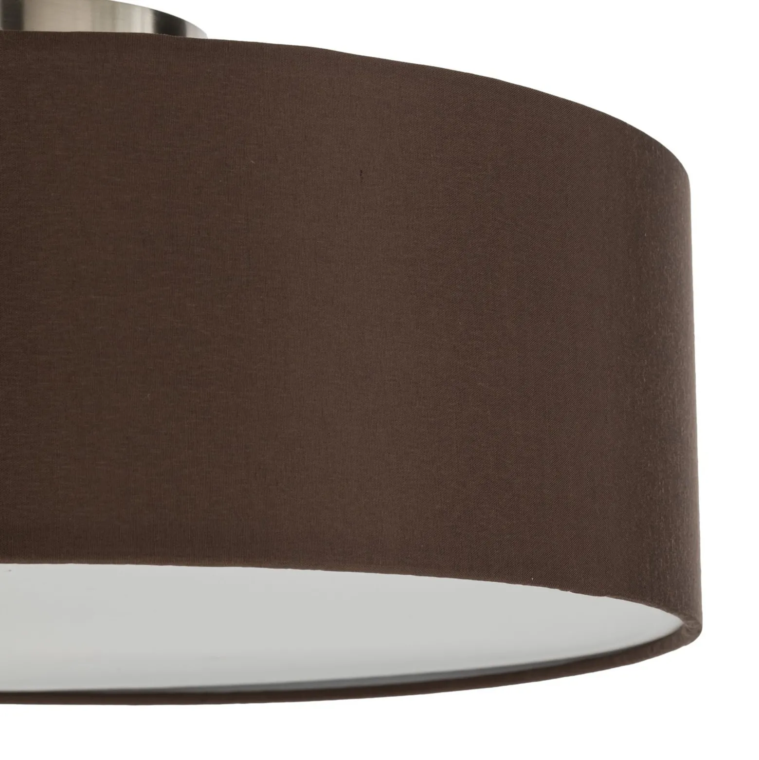 Lindby Deckenleuchte Sebatin, Ø 40 cm, hellbraun, Stoff, E27