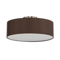Lindby Deckenleuchte Sebatin, Ø 40 cm, hellbraun, Stoff, E27