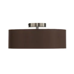 Lindby Deckenleuchte Sebatin, Ø 40 cm, hellbraun, Stoff, E27