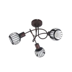Lindby Deckenleuchte Solm, rost, Eisen, 3-flammig