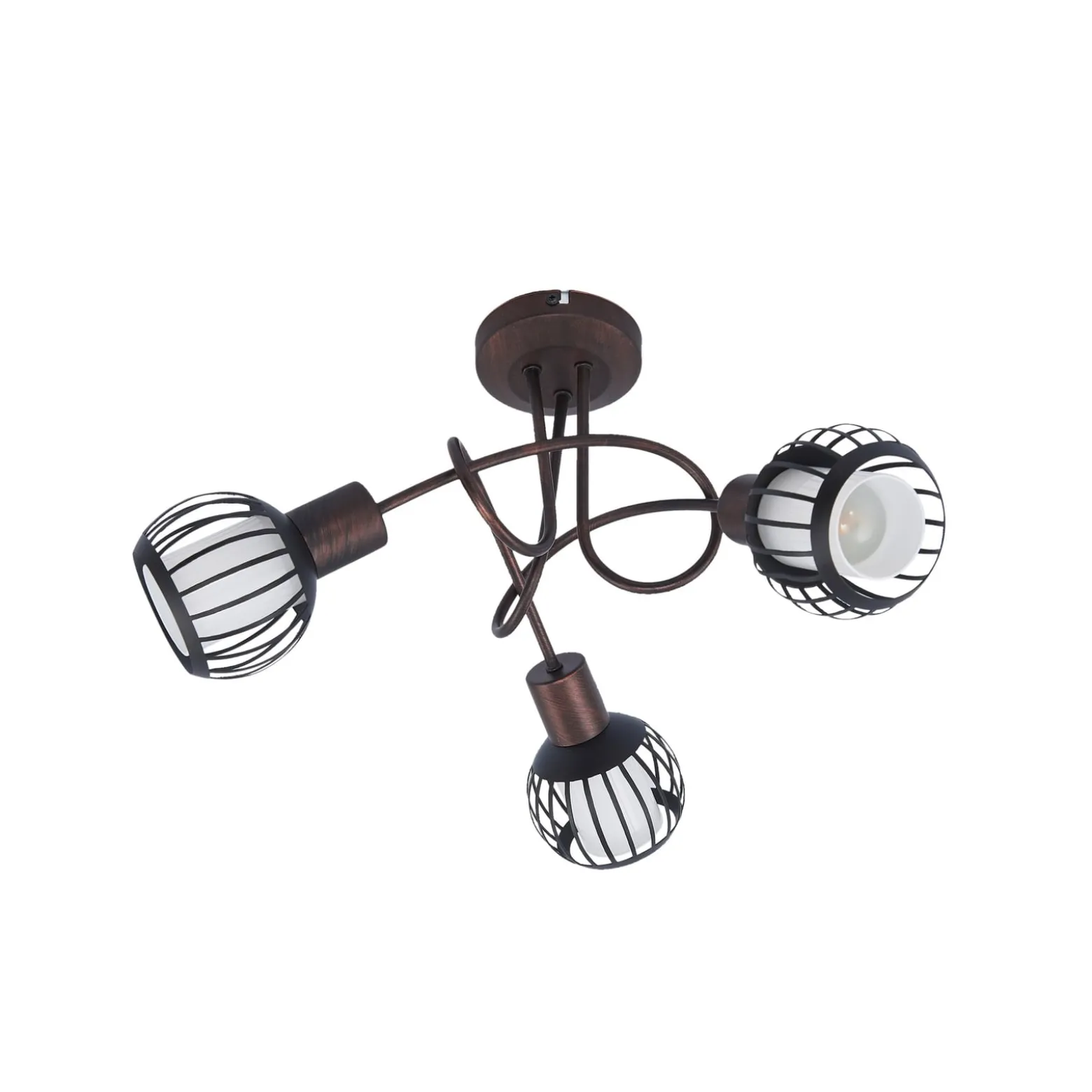 Lindby Deckenleuchte Solm, rost, Eisen, 3-flammig