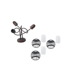 Lindby Deckenleuchte Solm, rost, Eisen, 3-flammig