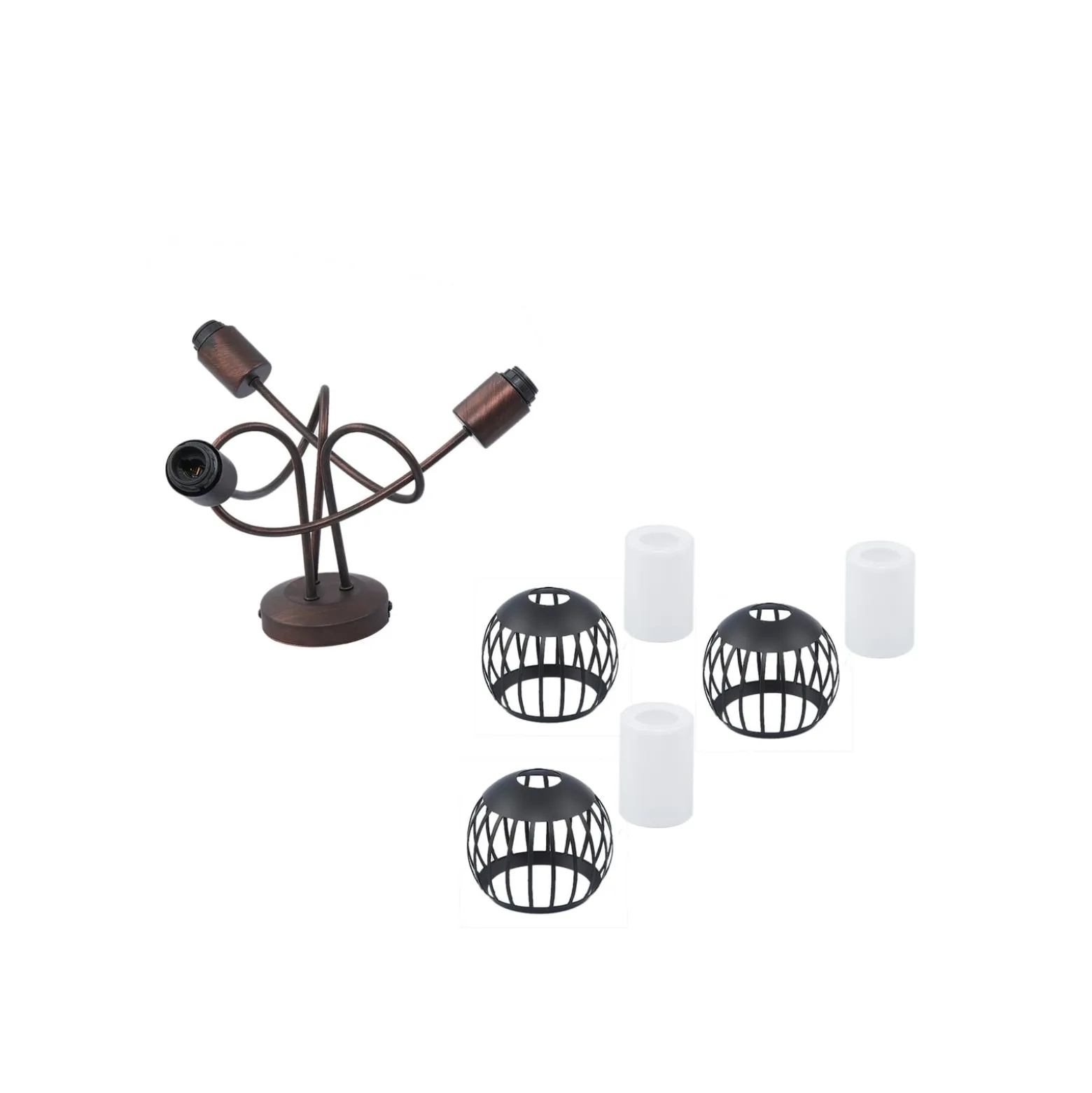 Lindby Deckenleuchte Solm, rost, Eisen, 3-flammig