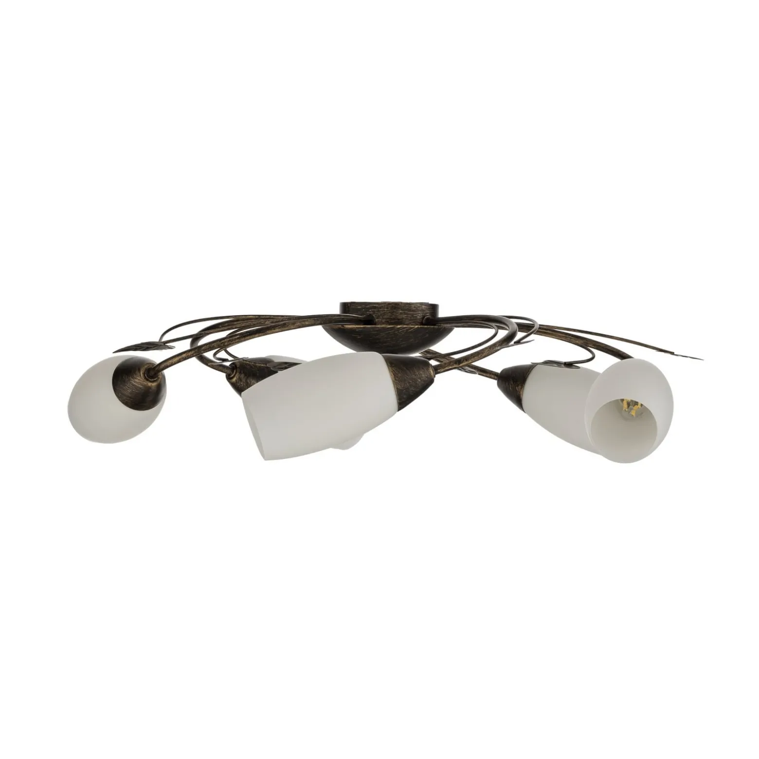 Lindby Deckenleuchte Stefania, 5-flg., schwarz/gold, Ø58cm