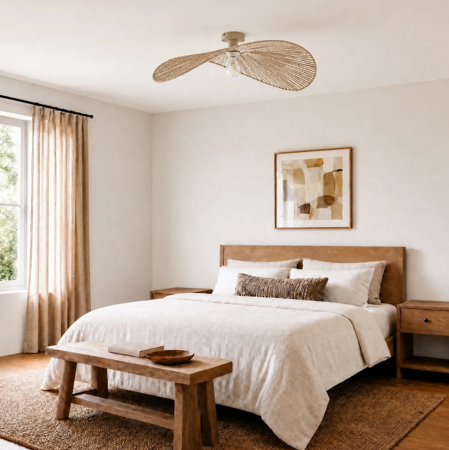 Lindby Deckenleuchte Valdorin, beige, 75 cm x 50 cm, Papier