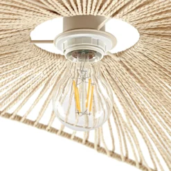 Lindby Deckenleuchte Valdorin, beige, 75 cm x 50 cm, Papier