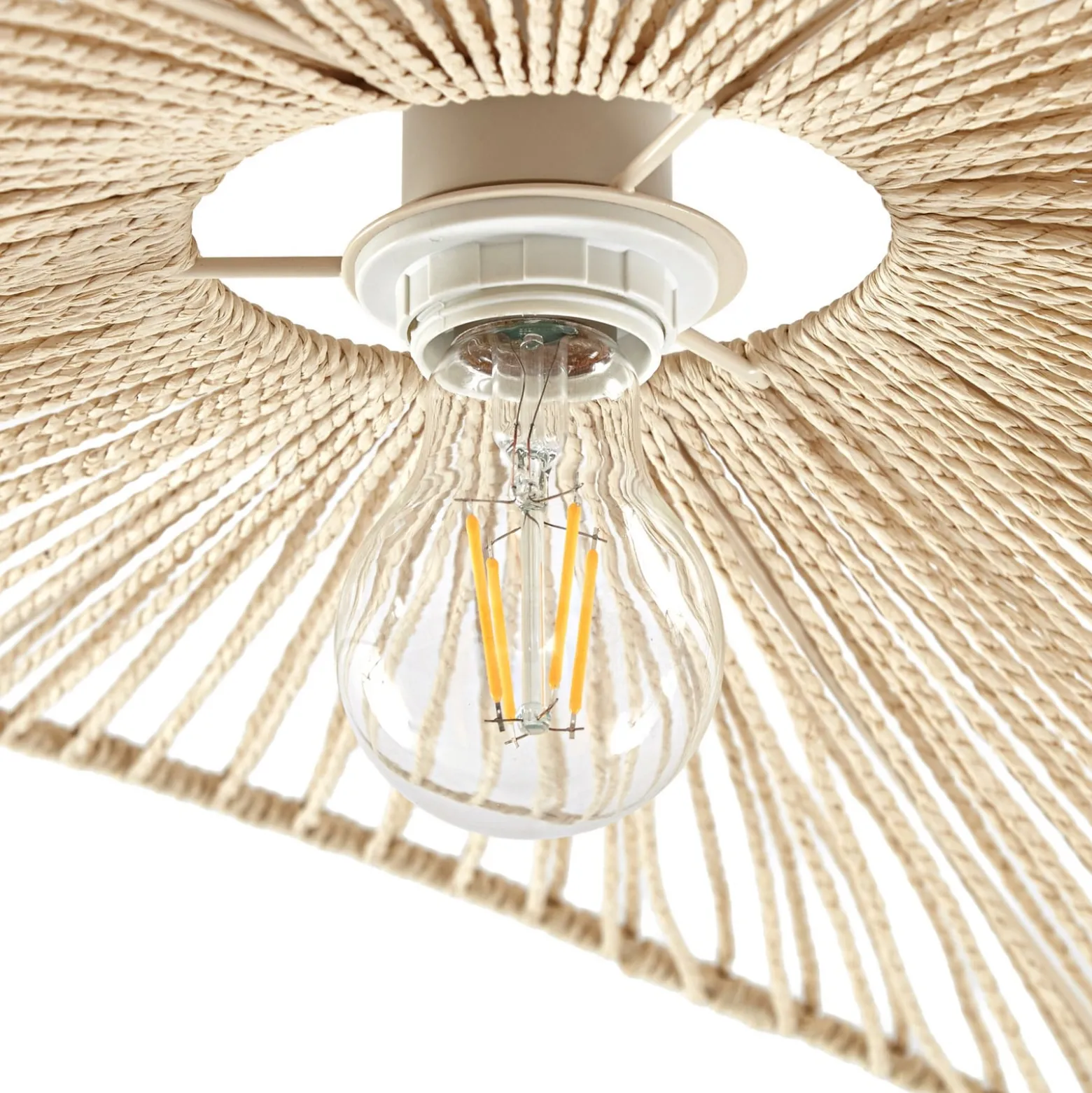 Lindby Deckenleuchte Valdorin, beige, 75 cm x 50 cm, Papier