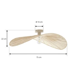 Lindby Deckenleuchte Valdorin, beige, 75 cm x 50 cm, Papier