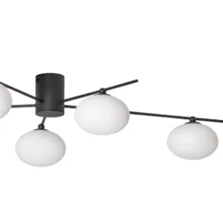 Lindby Deckenleuchte Valisa, schwarz, 5-flammig