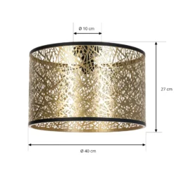 Lindby Deckenleuchte Yonah, goldfarben, Metall, Ø 40 cm, E27