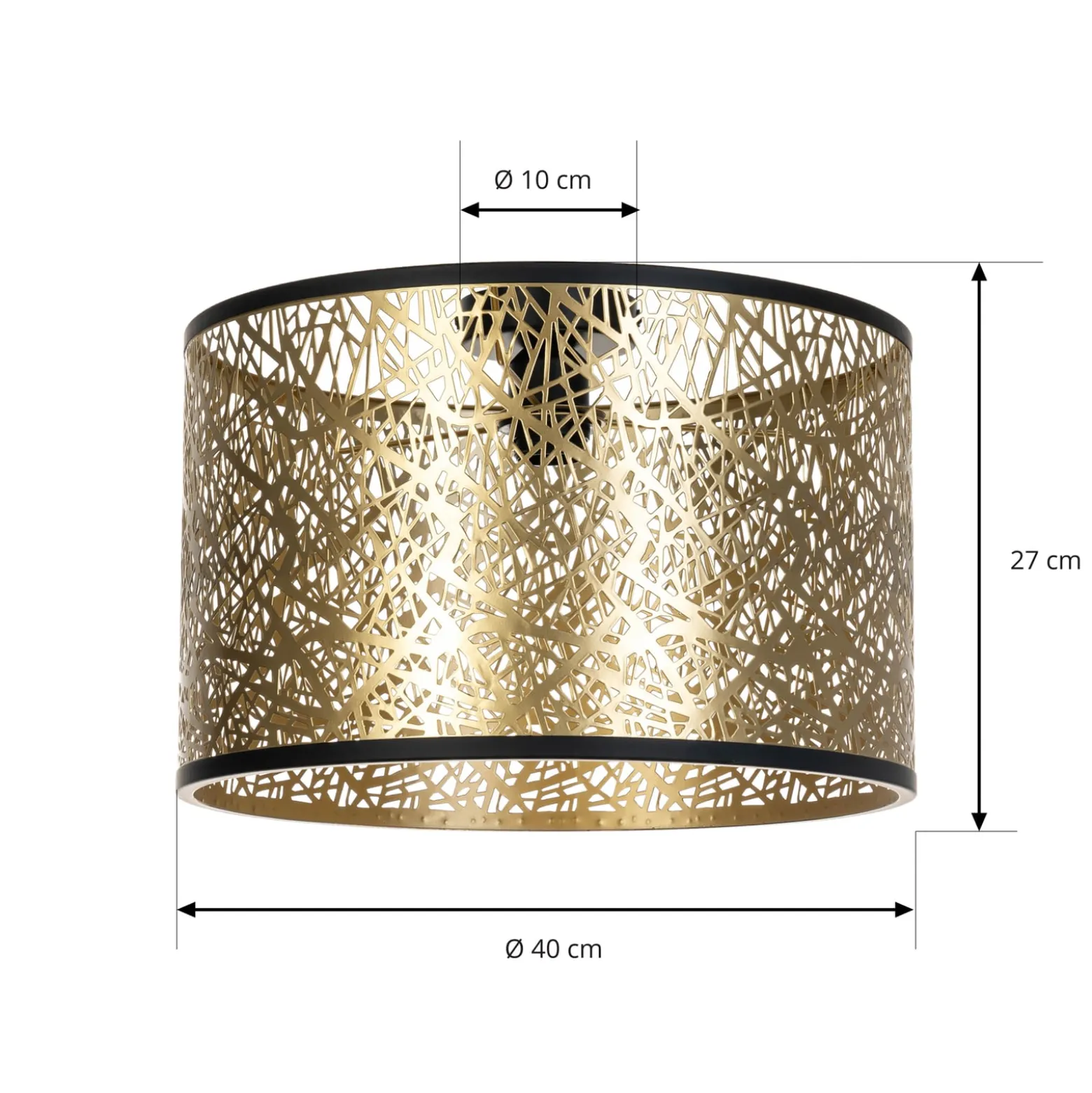 Lindby Deckenleuchte Yonah, goldfarben, Metall, Ø 40 cm, E27