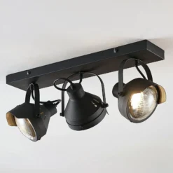 Lindby Deckenstrahler Henega, 52 cm, schwarz, 3-flammig