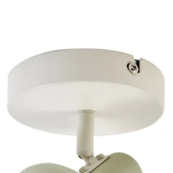 Lindby Deckenstrahler Huby, 1-flammig, creme/hellgrün, Eisen
