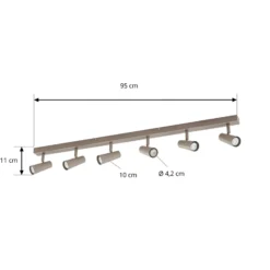 Lindby Deckenstrahler Iluna, 6-flg., kaffeebraun, GU10