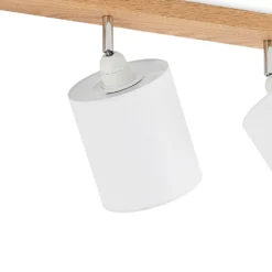 Lindby Deckenstrahler Imarin, 81 cm, weiß, 4-flammig, Holz