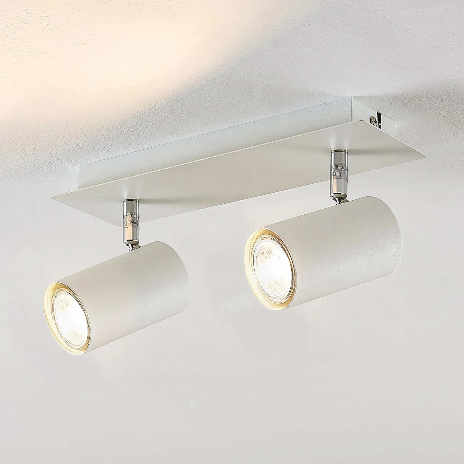 Lindby Deckenstrahler Joffrey, 31 cm, 2-flg., weiß, GU10