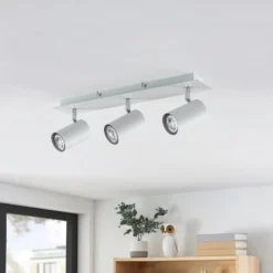 Lindby Deckenstrahler Joffrey, 49 cm, weiß, 3-flg., GU10