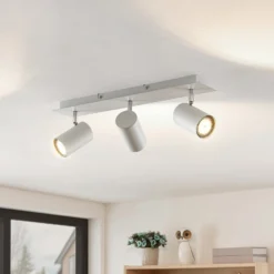 Lindby Deckenstrahler Joffrey, 49 cm, weiß, 3-flg., GU10