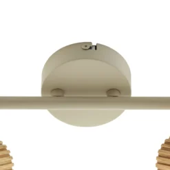 Lindby Deckenstrahler Lenja, 2-flammig, beige, E14, Metall