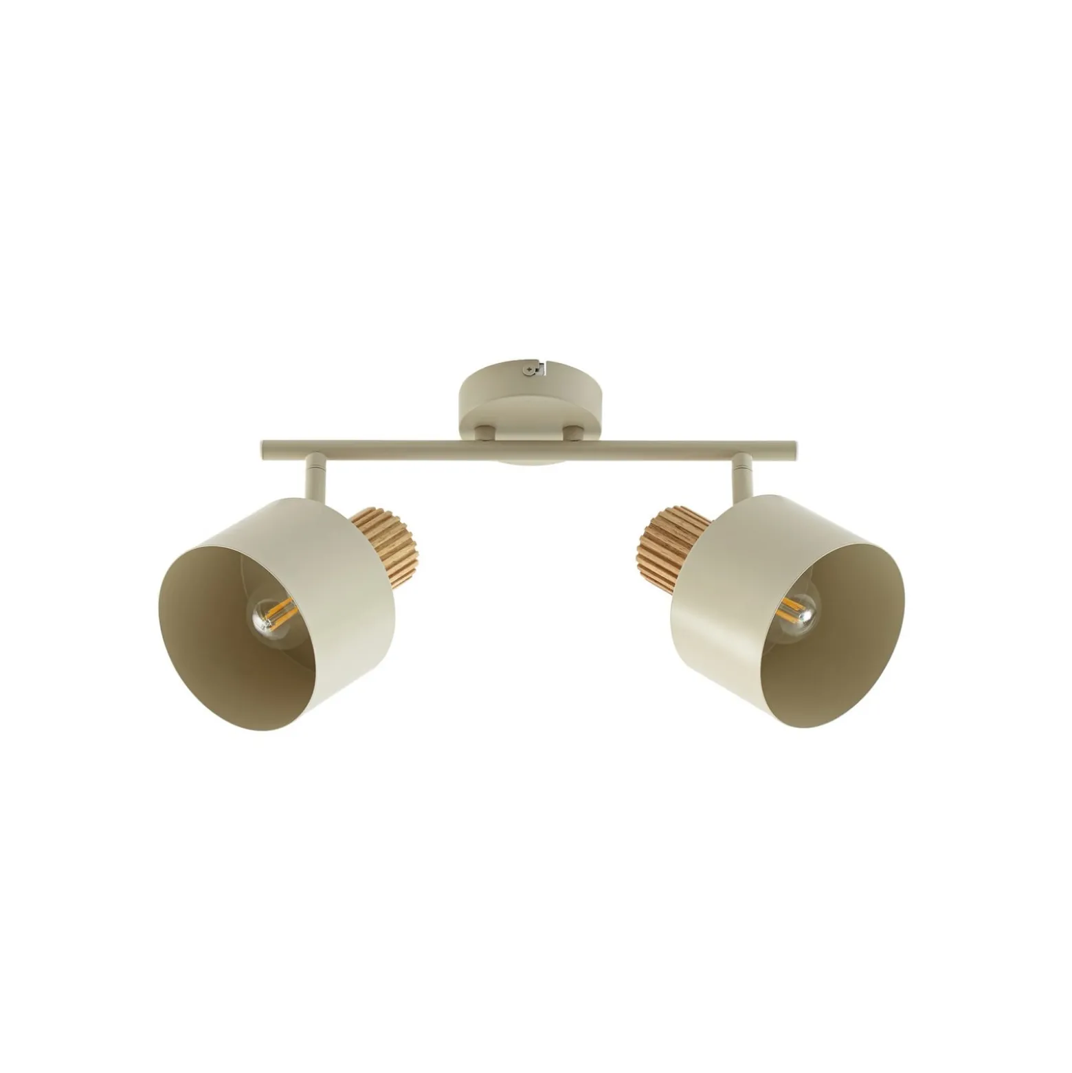 Lindby Deckenstrahler Lenja, 2-flammig, beige, E14, Metall